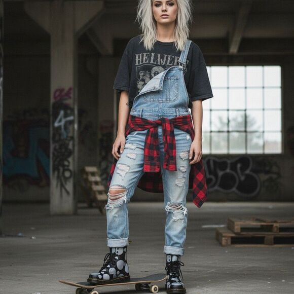 Dr. Martens Pascal Polka Dot & Stripe Boots Black/White Leather Women’s Size 7 - Picture 7 of 14